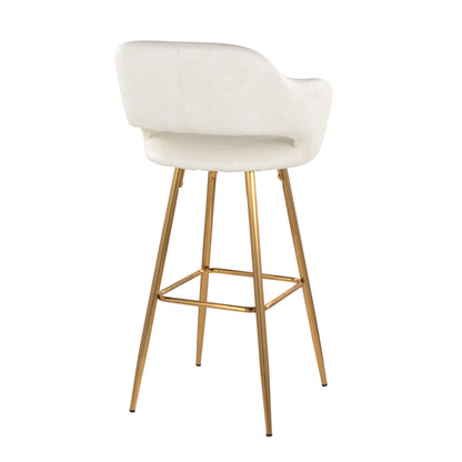 Margarite - Contemporary Fixed Height Barstool With Footrest (Set of 2) With Square Lumi Source