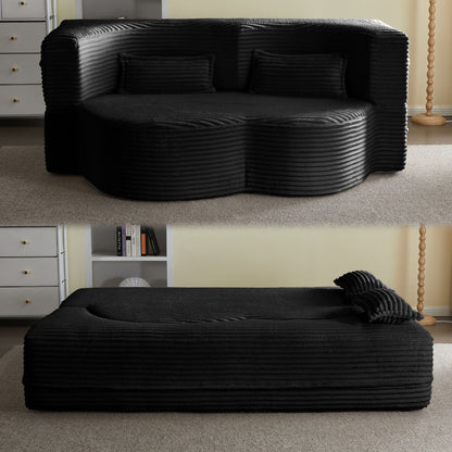Floor Convertible Sleeper Sofa Bed With 2 Pillows Home Essentials