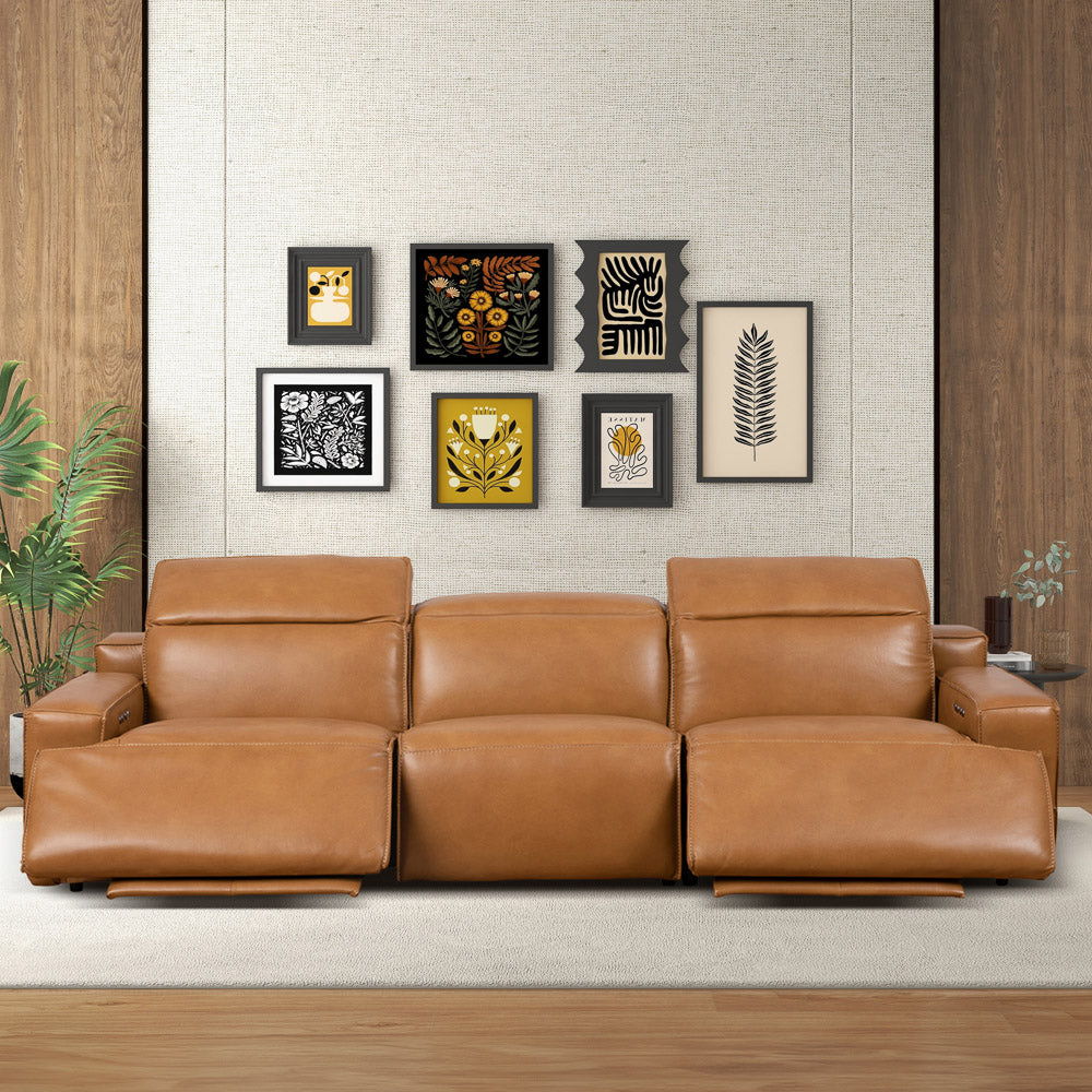 Urbana - Triple Power Recliner Sofa - Tan Ashcroft Furniture