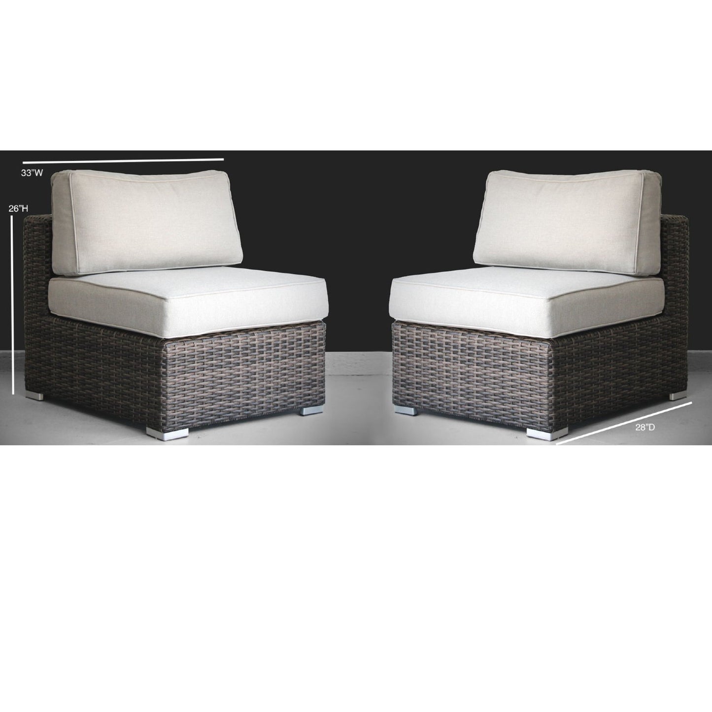 Minnesota - Armless Patio Chairs (Set of 2) LSI Patio Furniture