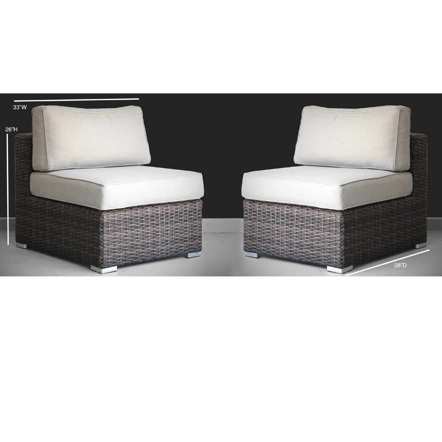 Minnesota - Armless Patio Chairs (Set of 2) LSI Patio Furniture