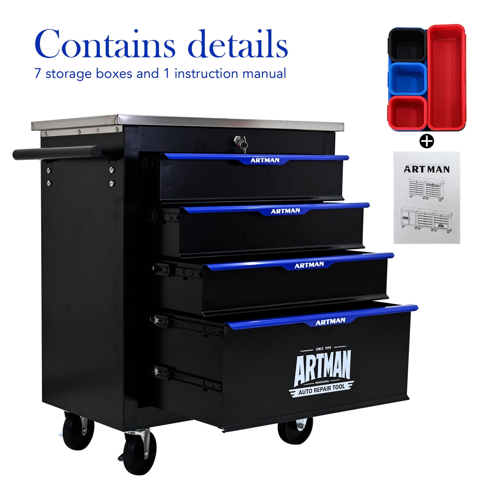 Drawer Multifunctional Tool Cart With Wheels Daily Nest