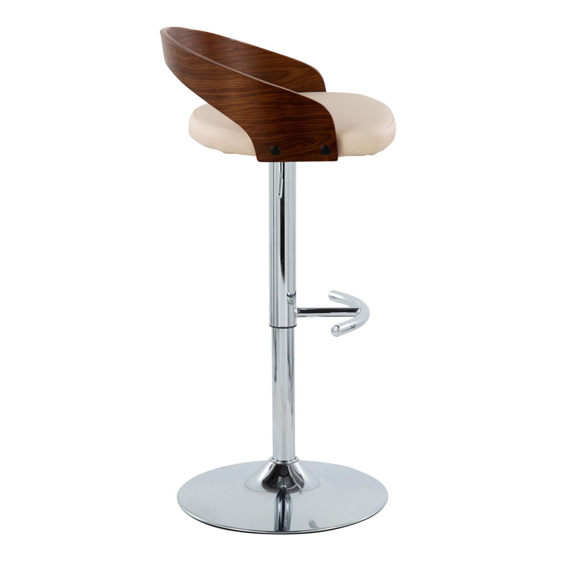 Grotto - Contemporary Adjustable Barstool & Swivel With Rounded T Footrest (Set of 2) Lumi Source