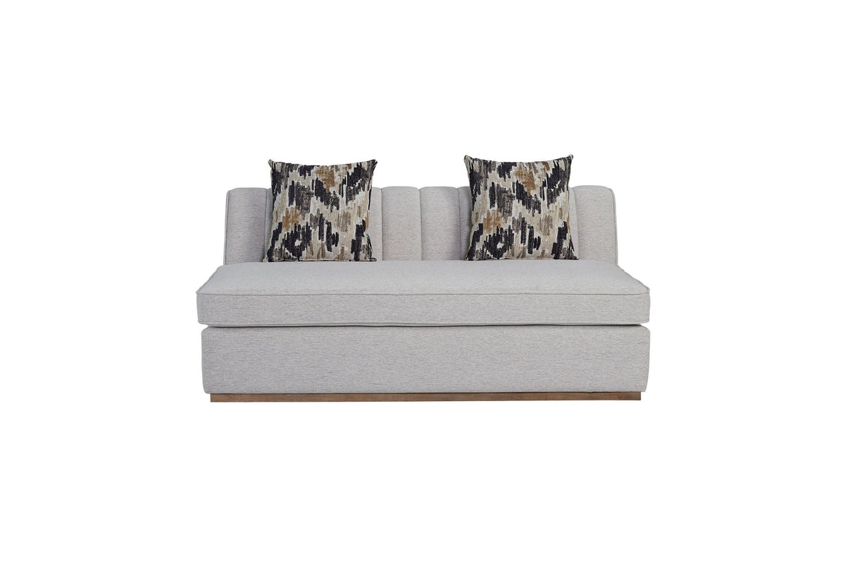 Channel - Armless Loveseat - Off White Bernards Furniture