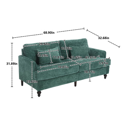 Mid Century Modern Chenille Fabric Loveseat Sofa, 2 Seat Upholstered Couch Home Essentials