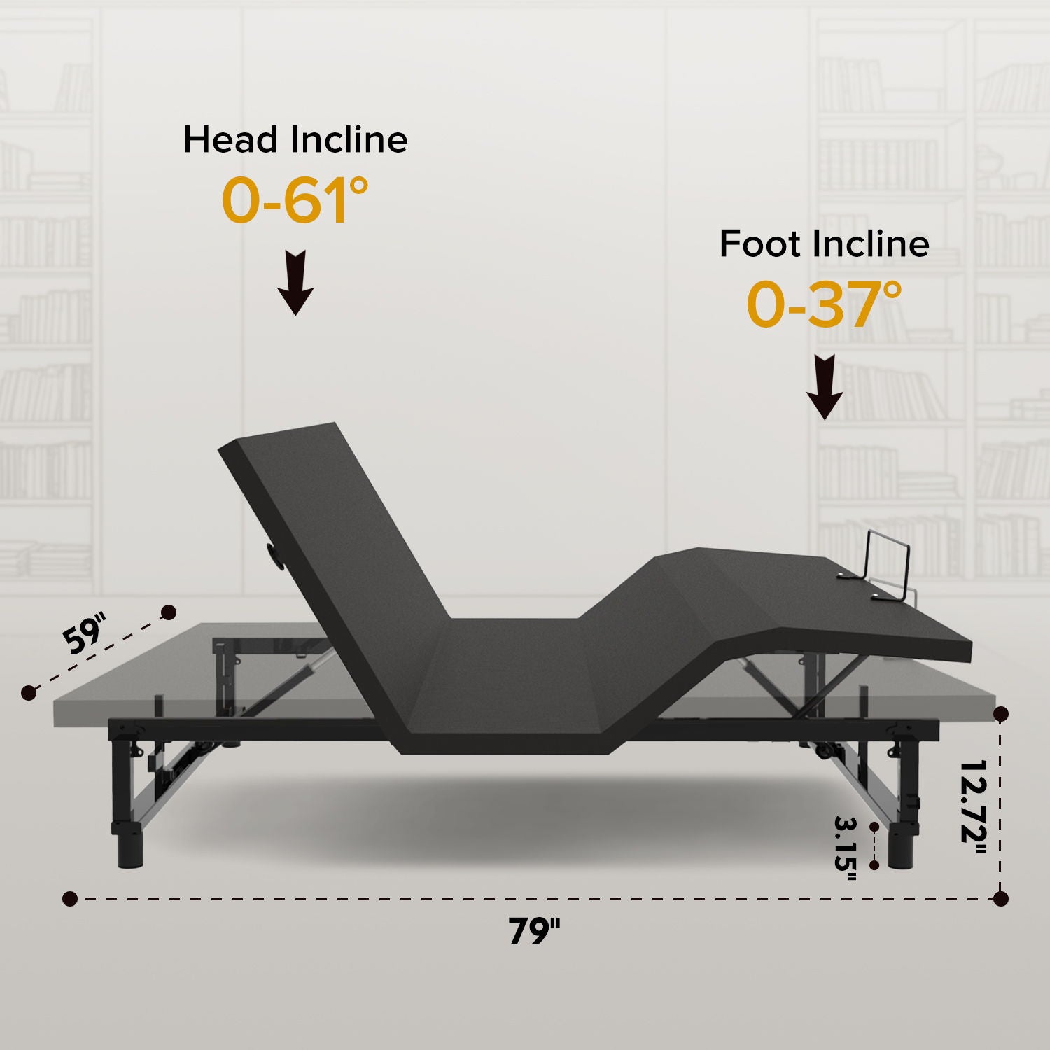 Adjustable Bed Base Frame With Wireless Remote, 4 USB Ports, Under Bed Nightlights, Zero Gravity Daily Nest