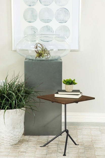 Heitor - Square Wood Top Accent Side Table - Dark Brown CoasterEssence