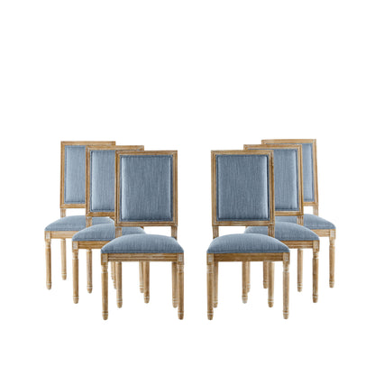 French Country Style Dining Chair With Upholstered Seating And Fluted Legs Noble House