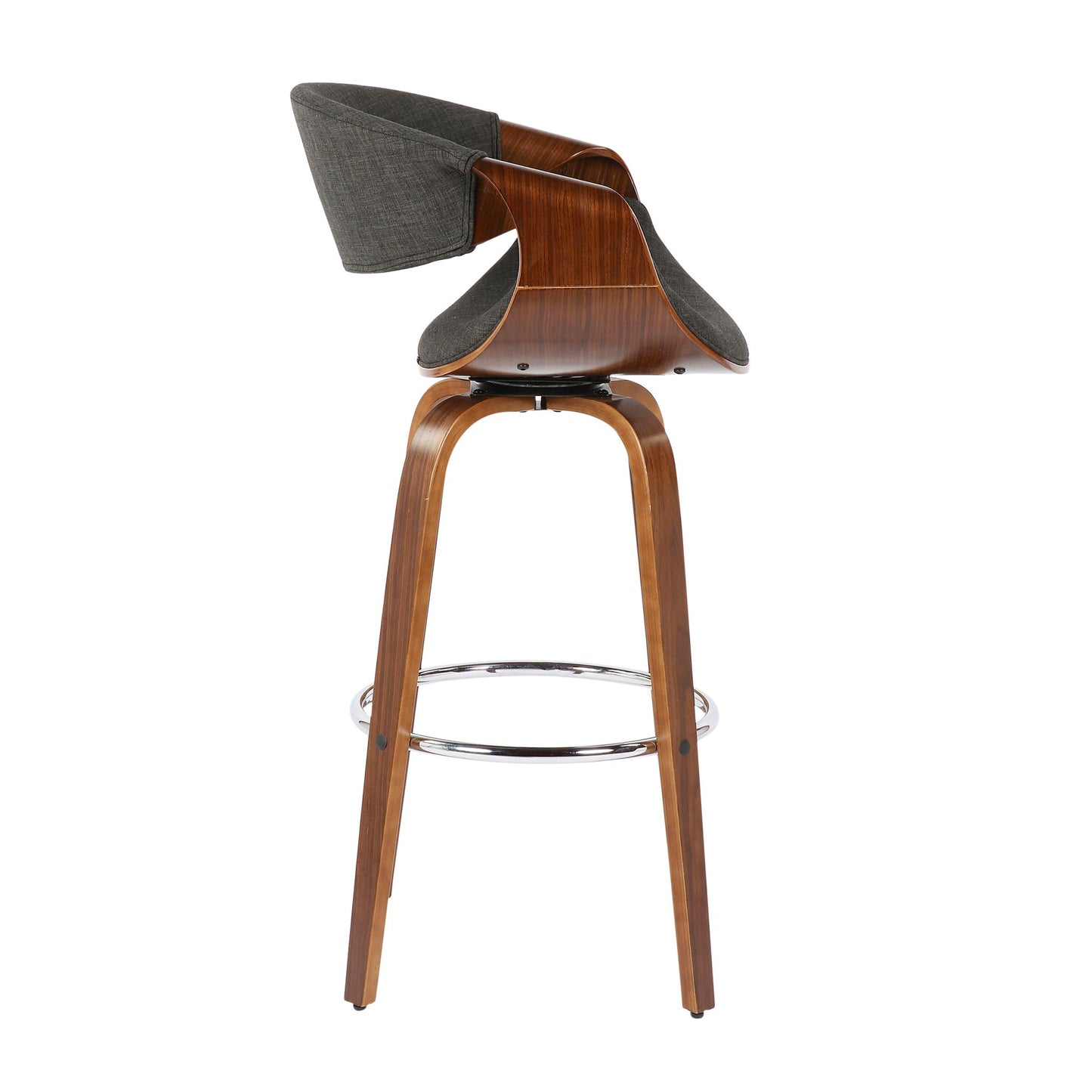 Curvini Mid - Century Modern Fixed Height Barstool With Swivel (Set of 2) Lumi Source