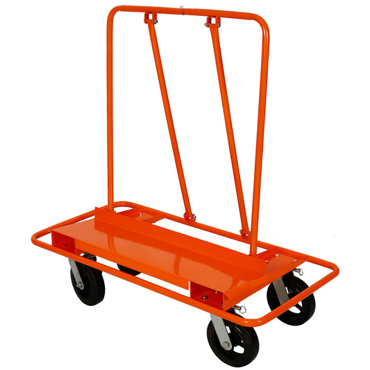 Heavy Duty Drywall Sheet Cart & Panel Dolly With 2400Lbs Capacity, Mold On Rubber Wheels, Steel Construction - Orange Daily Nest