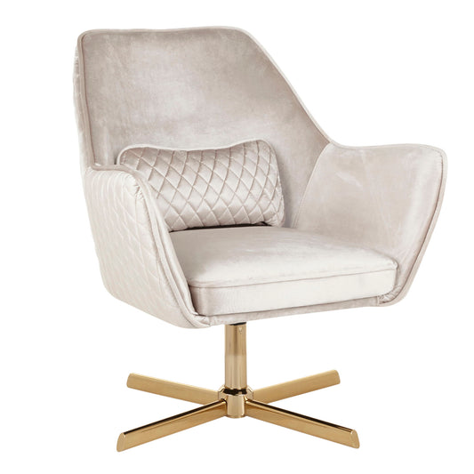 Diana - Contemporary Lounge Chair - Gold / Cream Lumi Source