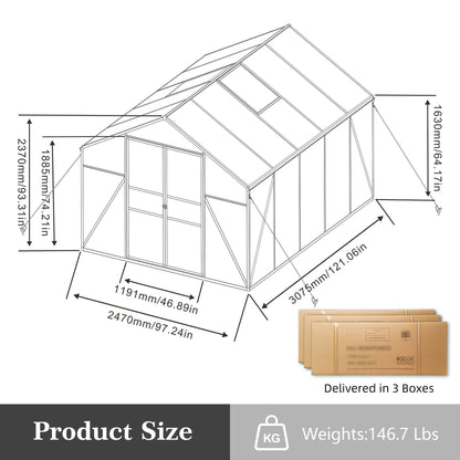 Gain Height Windproof Greenhouse All Season Outdoor Garden Shelter Daily Nest