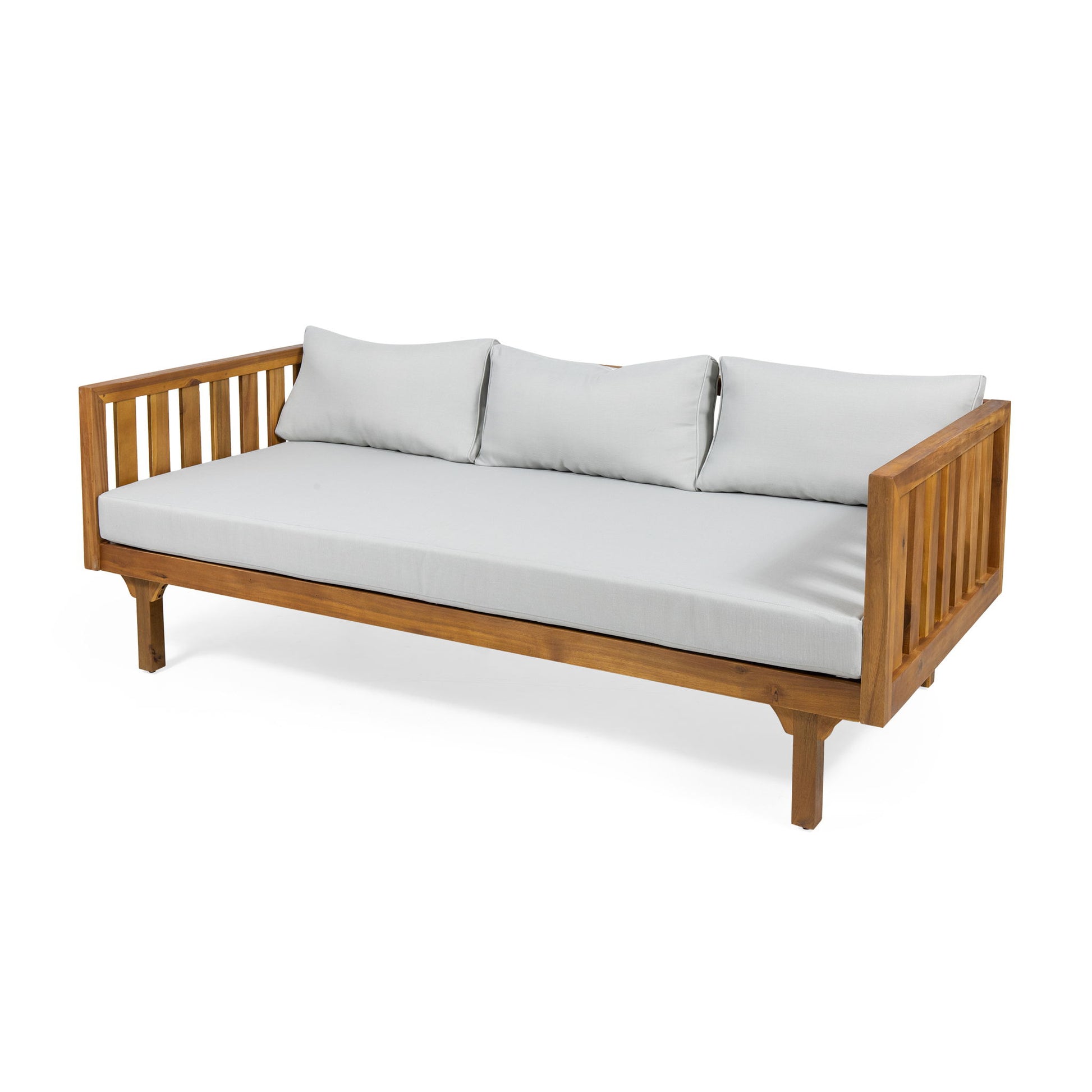 Claremont - 3 Seater Daybed Teak Acacia Wood Water Resistant Cushions Noble House