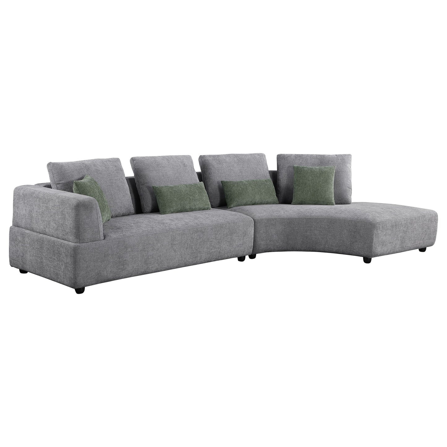 Lincoln - Upholstered Curved Sectional Sofa With Pillow Back Cushions - Gray Furniture Max