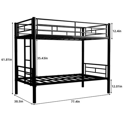 Bunk Bed For Kids, Convertible Frame With Ladders & Guardrail Home Essentials