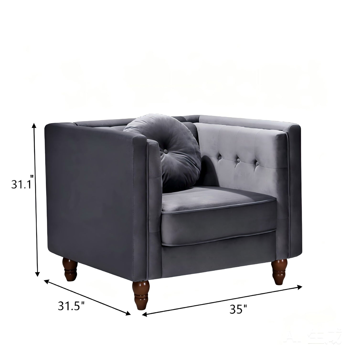 Chesterfield Accent Tufted Square Arm Side Chair US Pride