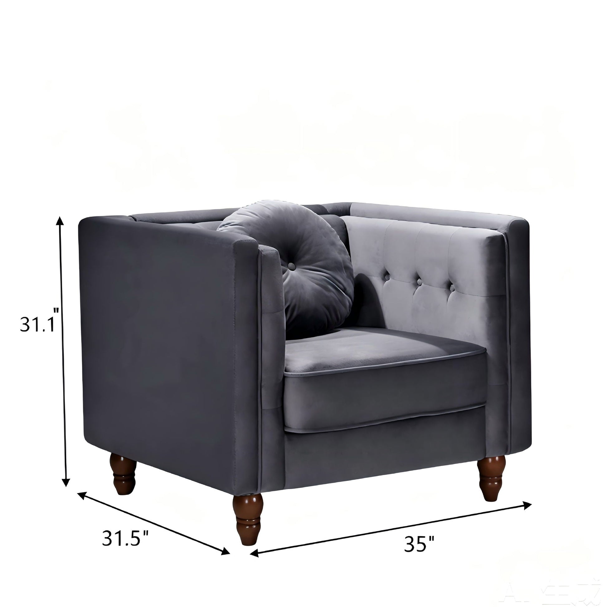 Chesterfield Accent Tufted Square Arm Side Chair US Pride