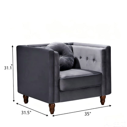 Chesterfield Accent Tufted Square Arm Side Chair US Pride
