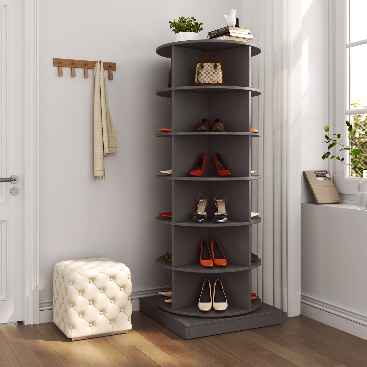 360 Rotating Shoe Cabinet 6 Layers