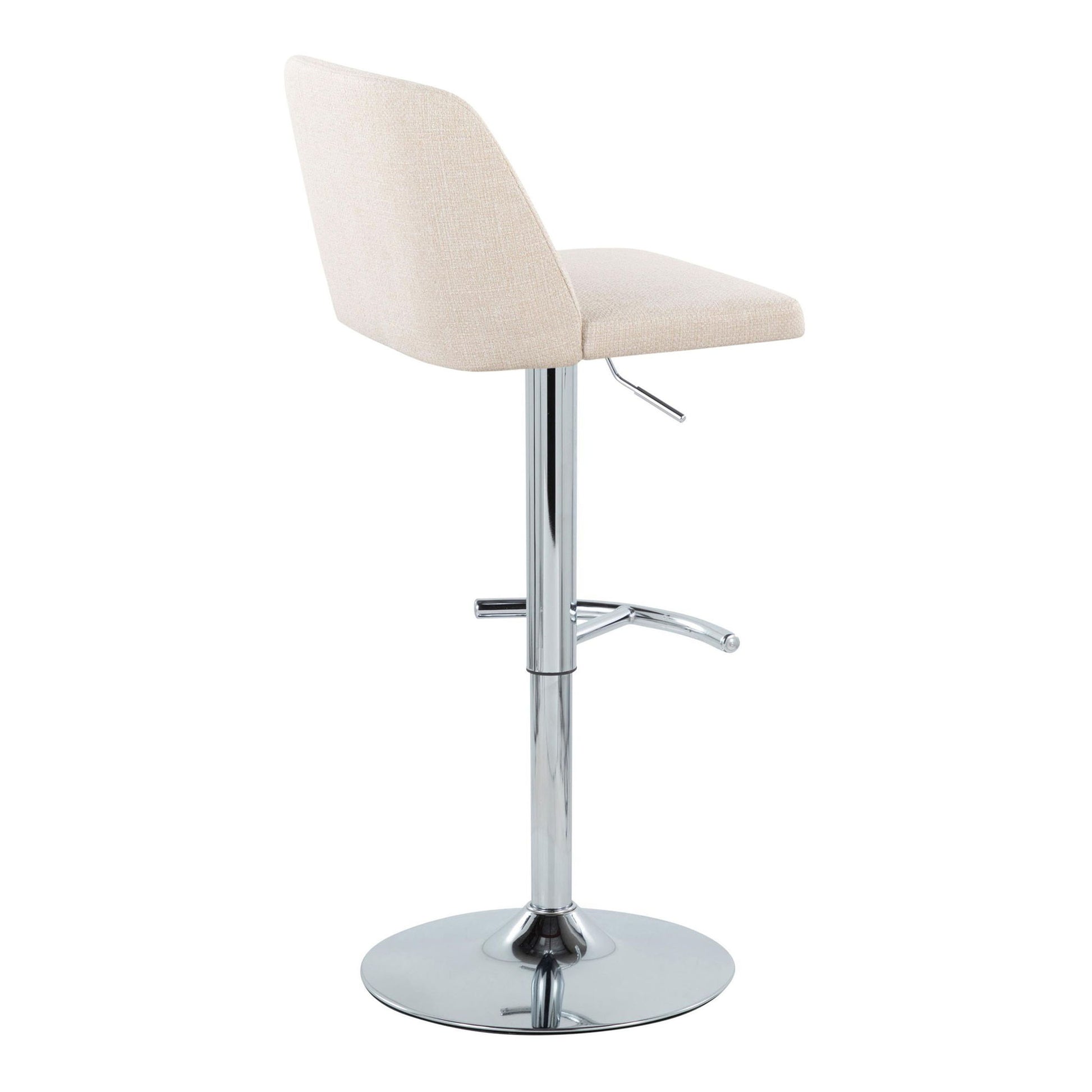 Toriano - Contemporary Adjustable Barstool With Swivel & Rounded T Footrest (Set of 2) Lumi Source