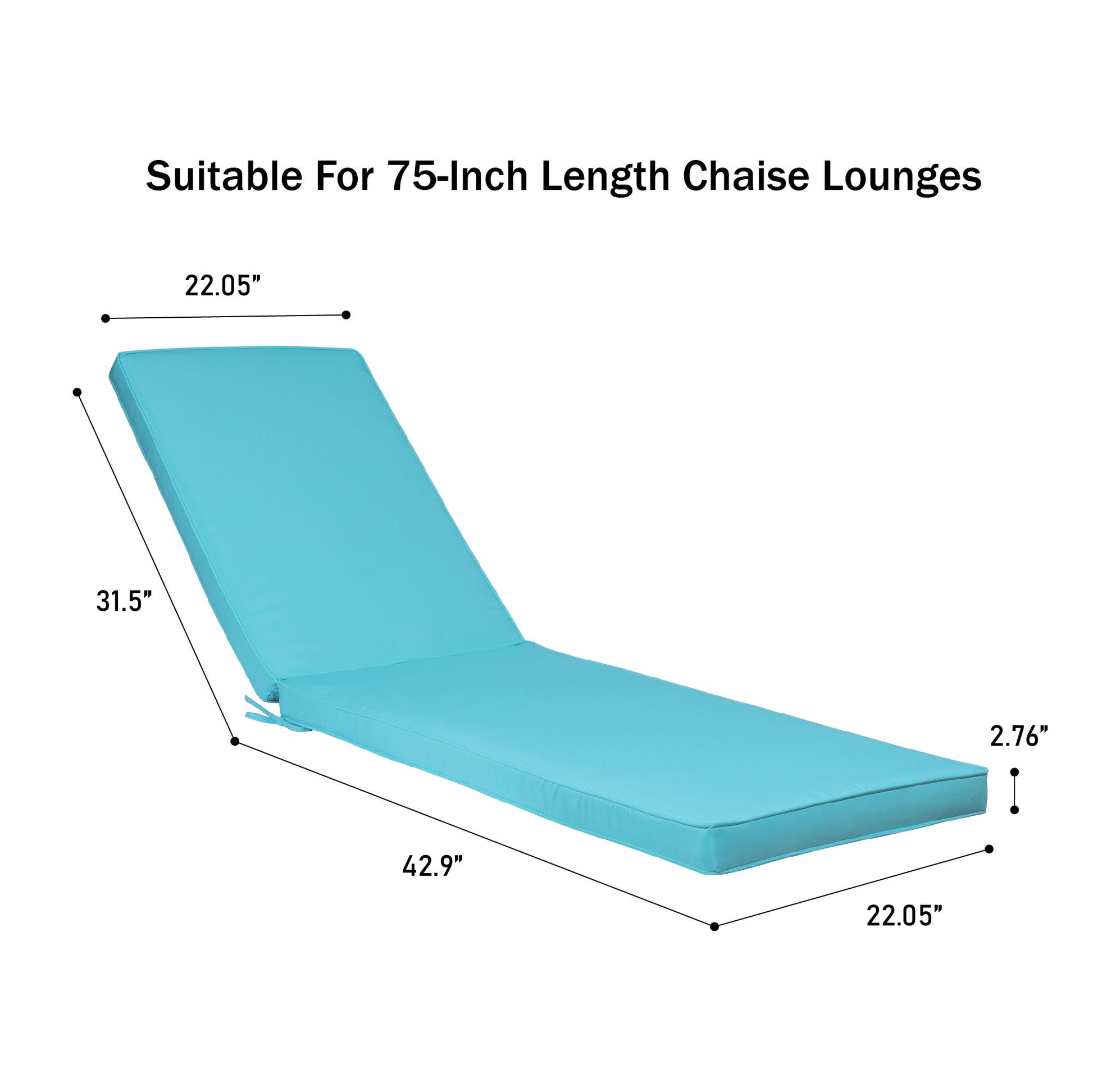Outdoor Lounge Chair Cushion Replacement Patio Funiture Seat Cushion Chaise Home Essentials