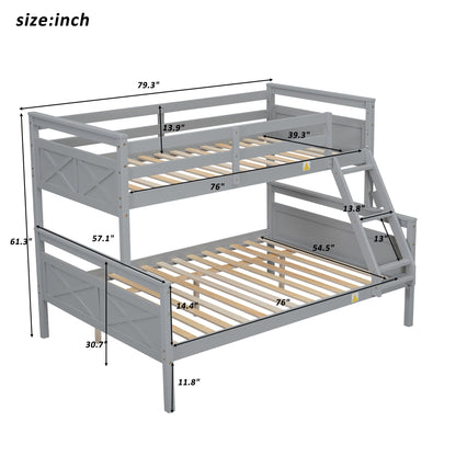 Bunk Bed With Ladder And Safety Guardrail Hearth and Haven
