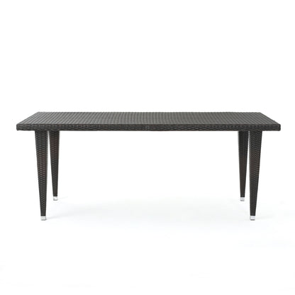 Reflect - Outdoor Dining Table With Rattan Cover - Dark Gray Noble House
