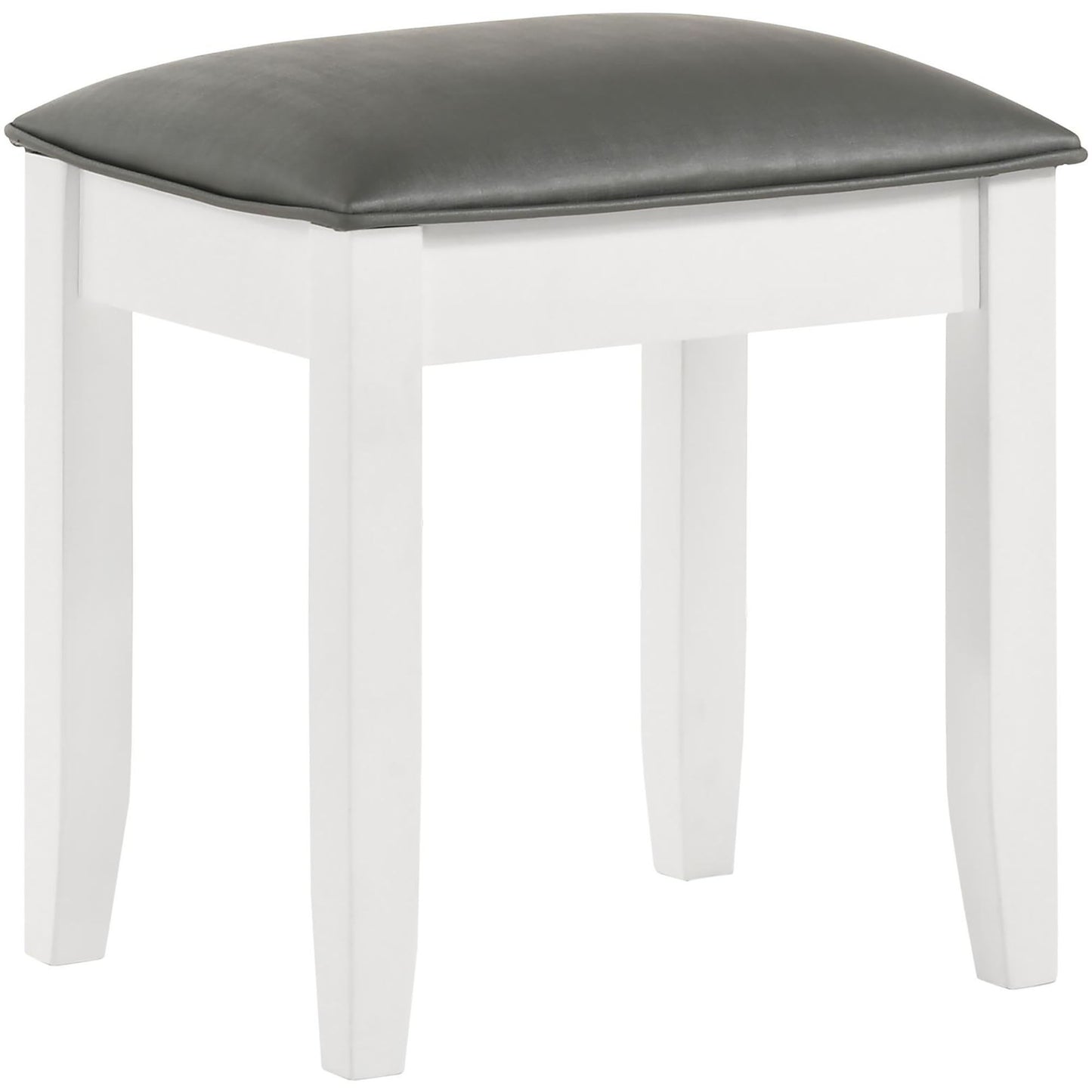 Vanity Stool With Padded Seat - White Furniture Max