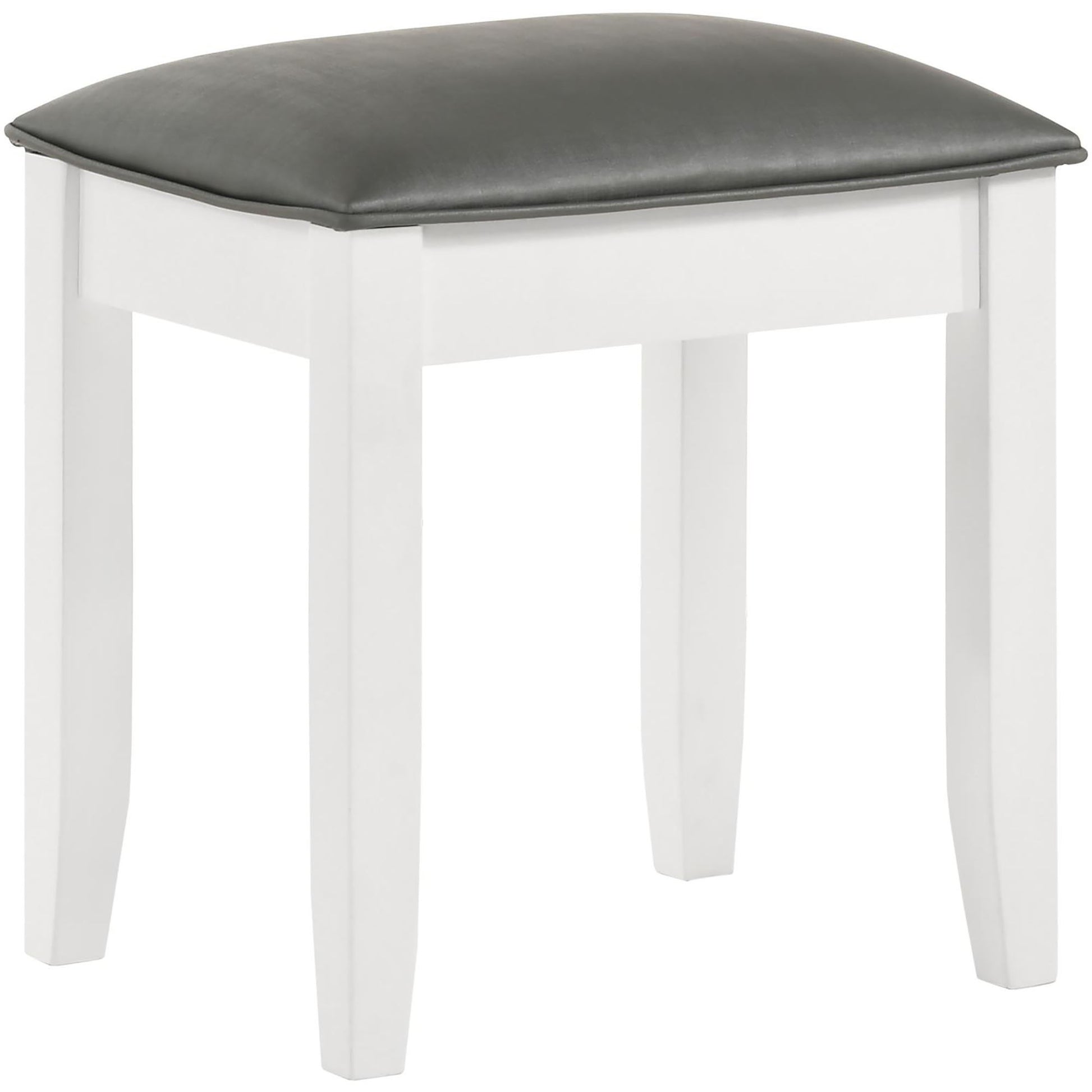 Vanity Stool With Padded Seat - White Furniture Max