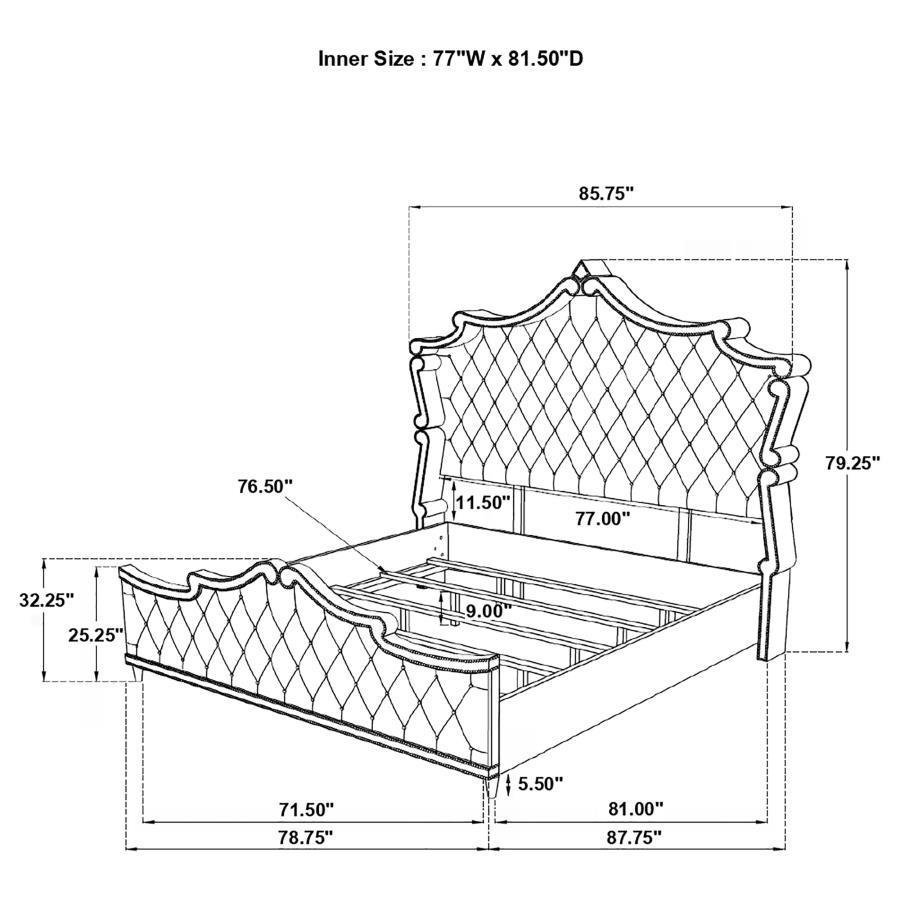 Antonella - Upholstered Panel Bed