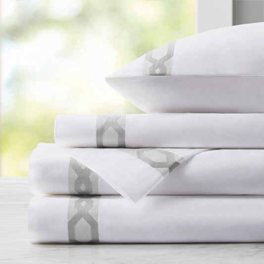 Signature Hem - Queen Sheet Set - Grey