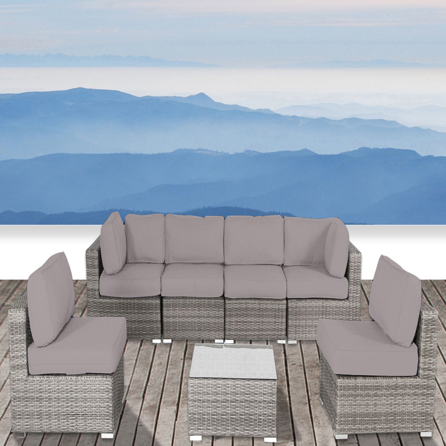 Seating Set With Cushions Handcrafted Wicker Design LSI Patio Furniture