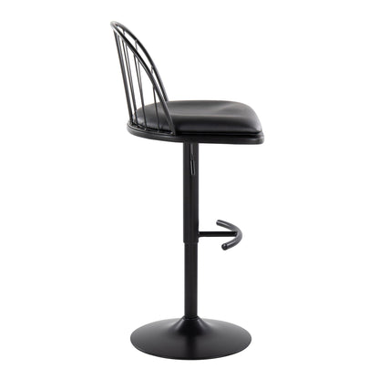 Riley - Farmhouse Adjustable Height Barstool With Swivel With Rounded T Footrest (Set of 2) Lumi Source