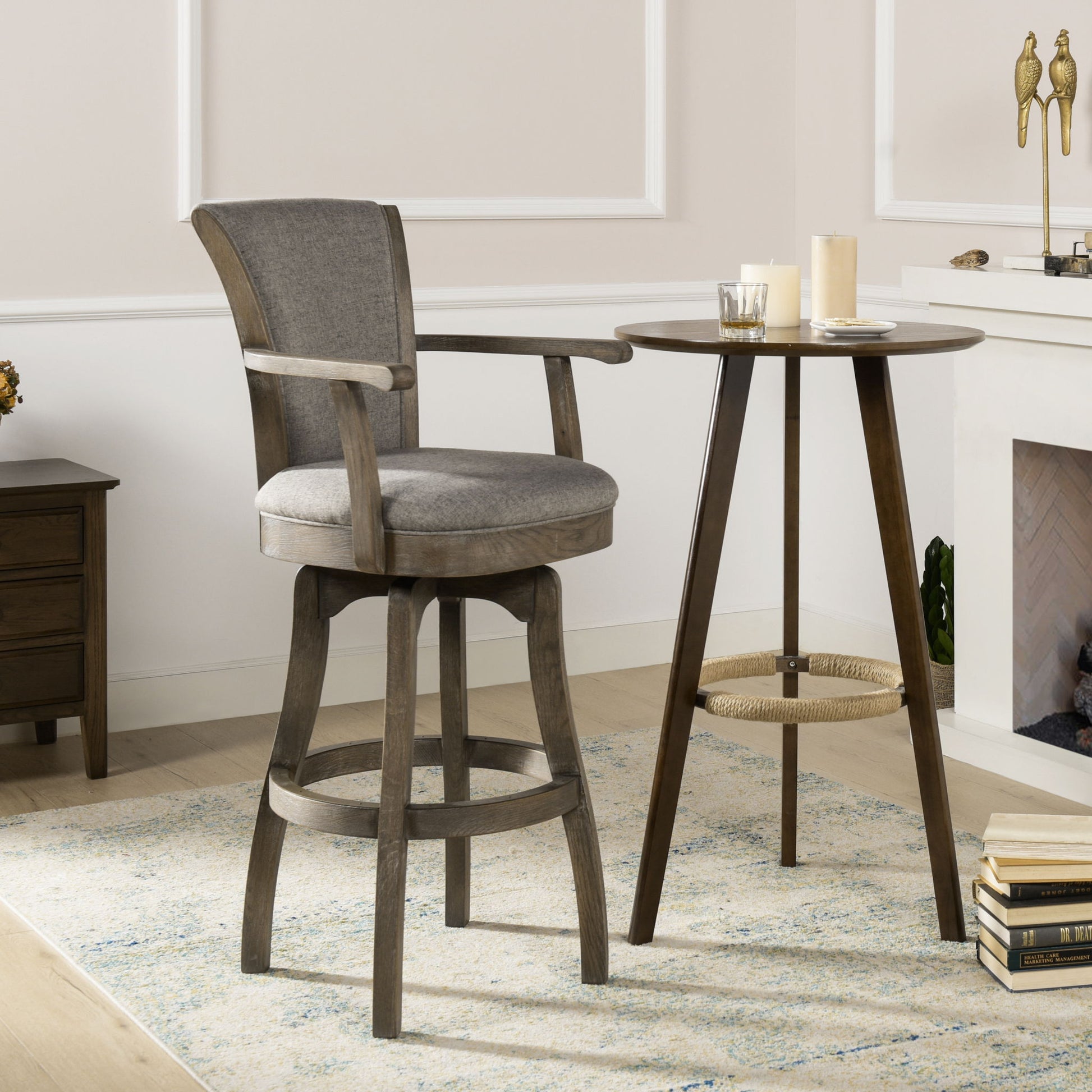 Williams - Swivel Bar Stool With Armrests Jennifer Taylor Home