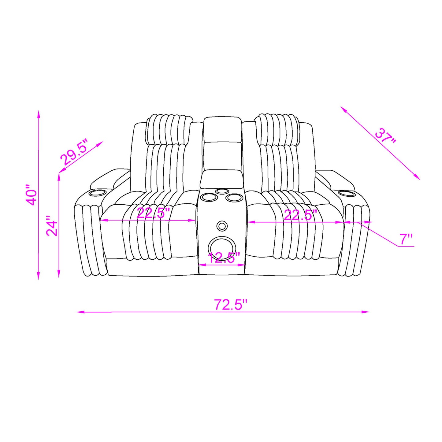 Duran - Power Reclining Loveseat With Power Headrest Global Furniture USA