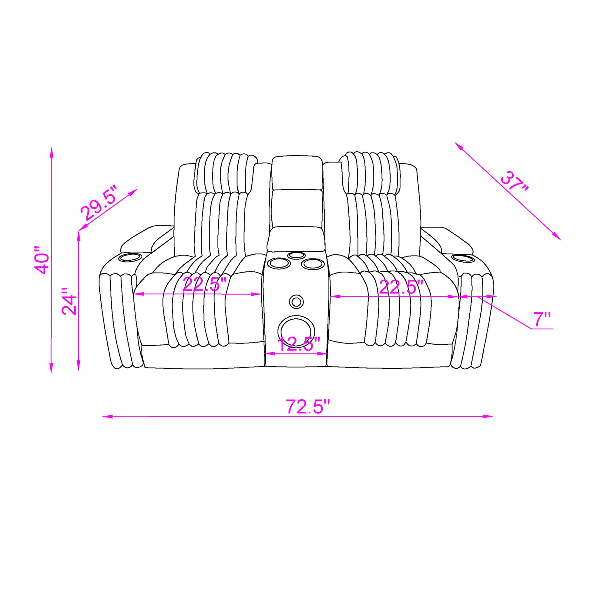 Duran - Power Reclining Loveseat With Power Headrest Global Furniture USA