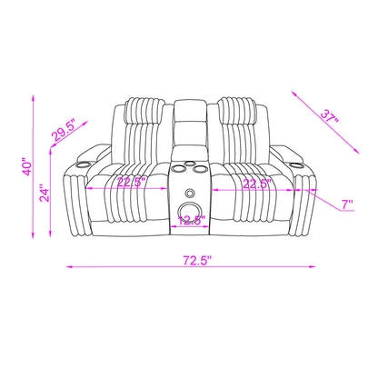 Duran - Power Reclining Loveseat With Power Headrest Global Furniture USA