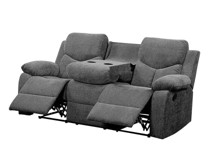 Kalen - Chenille Sofa With Drop Down Table - Gray Acme