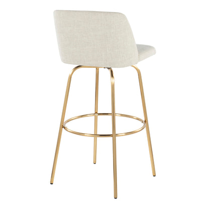 Toriano - Contemporary Fixed Height Barstool With Swivel And Round Footrest (Set of 2) Lumi Source