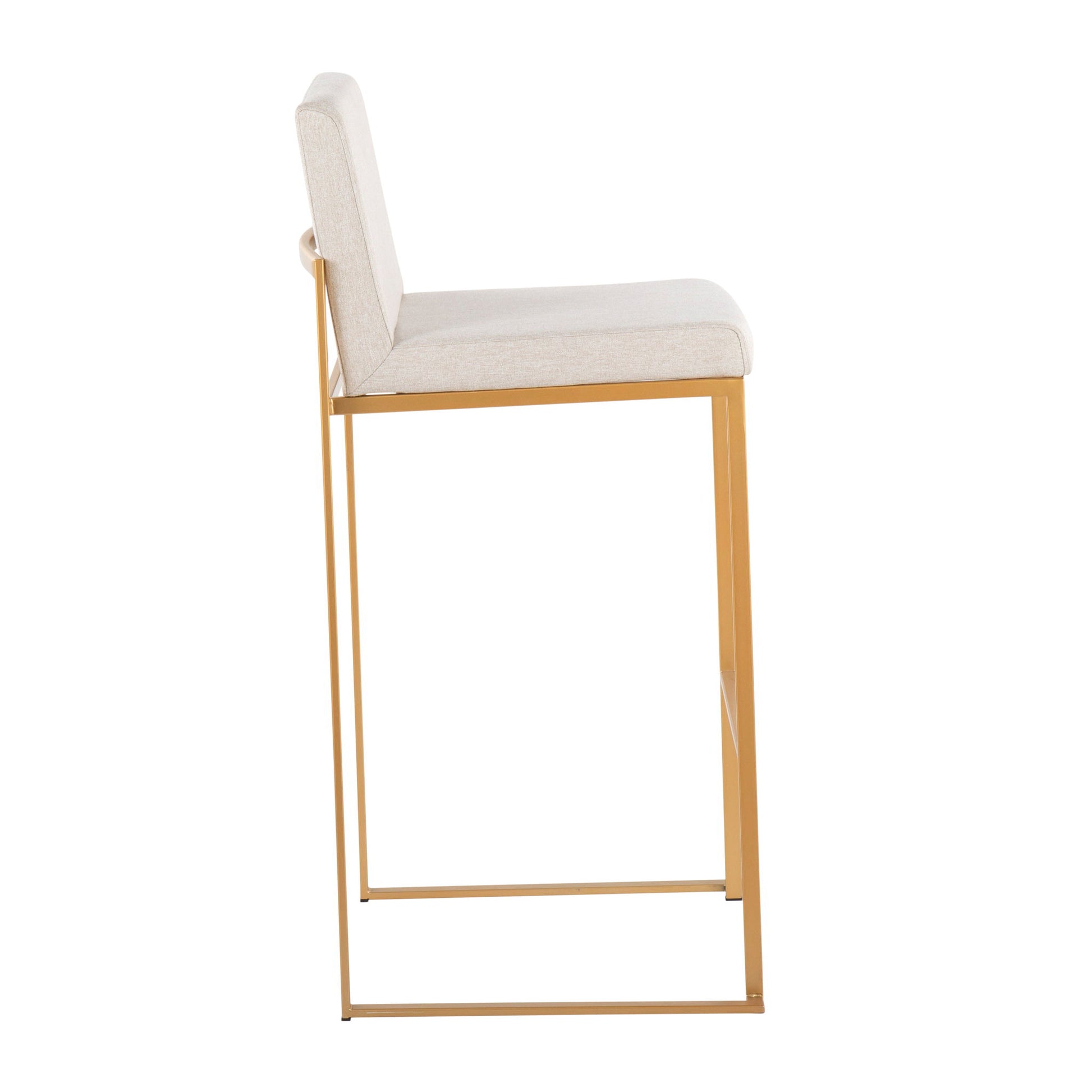 Fuji - Contemporary Design High Back Barstool (Set of 2) Lumi Source