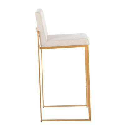 Fuji - Contemporary Design High Back Barstool (Set of 2) Lumi Source