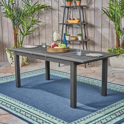 Outdoor Expandable Dining Table With Square Legs Noble House