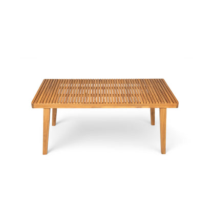 Outdoor Dining Table With Slatted Top, Ideal For Patio Noble House