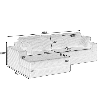 Modern Minimalist L Shape Modular Sectional Sofa, Couch Home Essentials