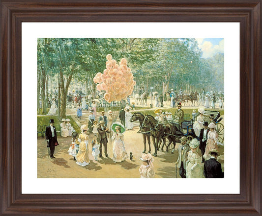 Victorian Balloon Promenade - 28" x 34" Framed Wall Art Classy Art