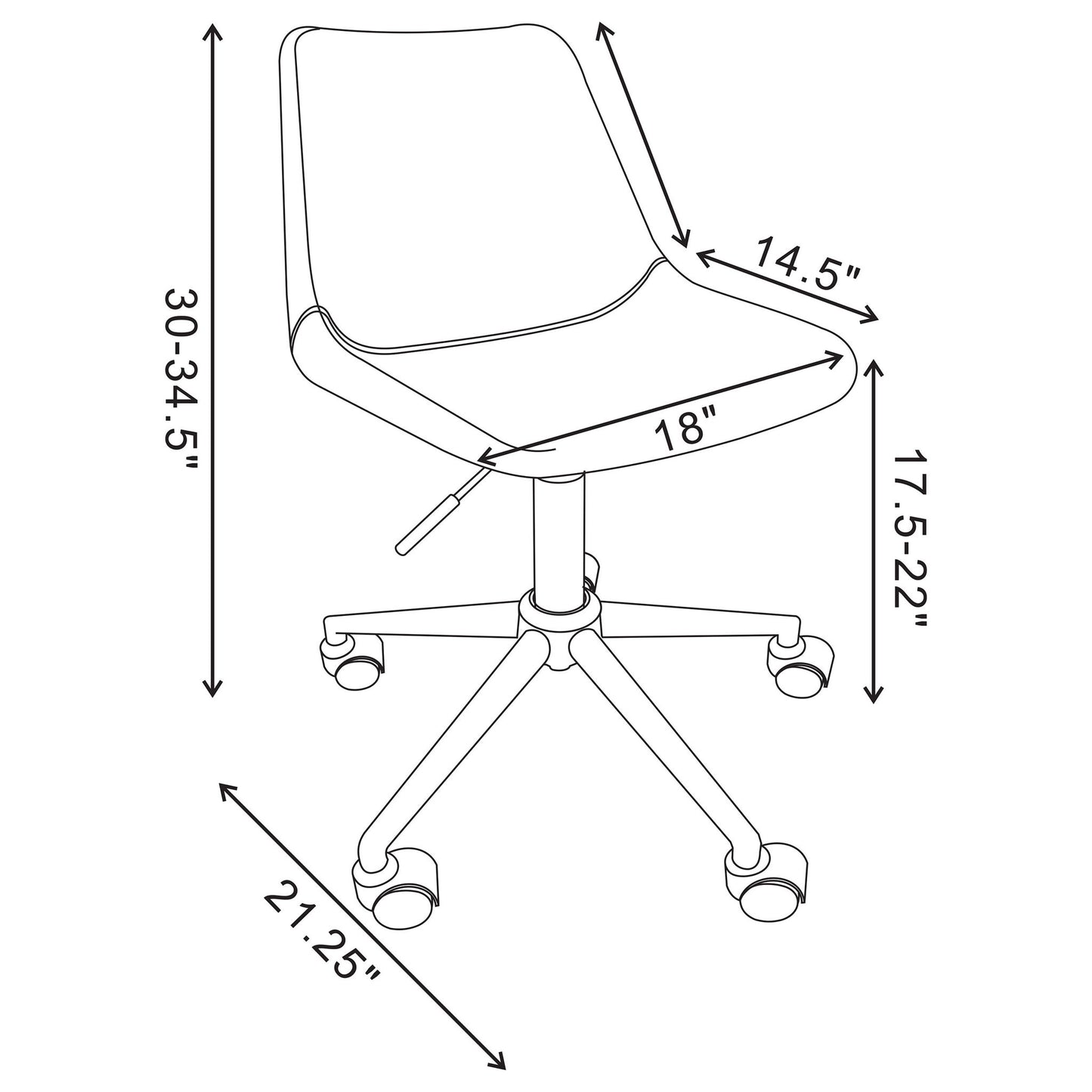 Ralston - Upholstered Adjustable Office Desk Chair With Ergonomic Design - Brown Furniture Max