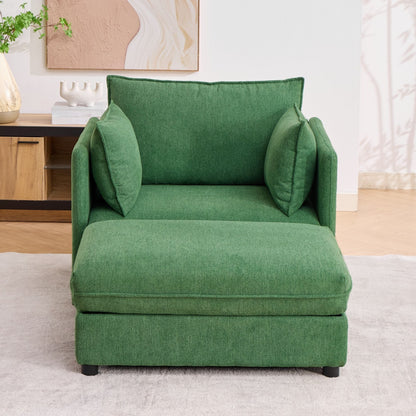 Oversized Deep Seat Accent Chair With Matching Storage Ottoman & Throw Pillows Hearth and Haven