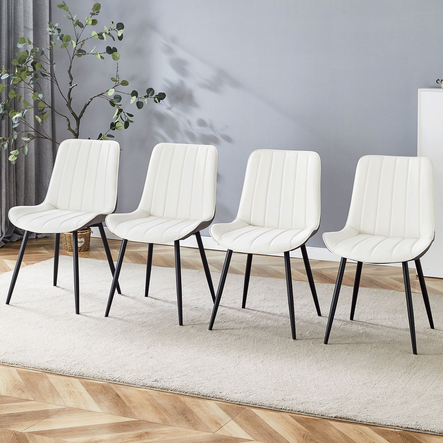 Modern Minimalist Dining Chair Set, Extended Seat Cushion Home Essentials