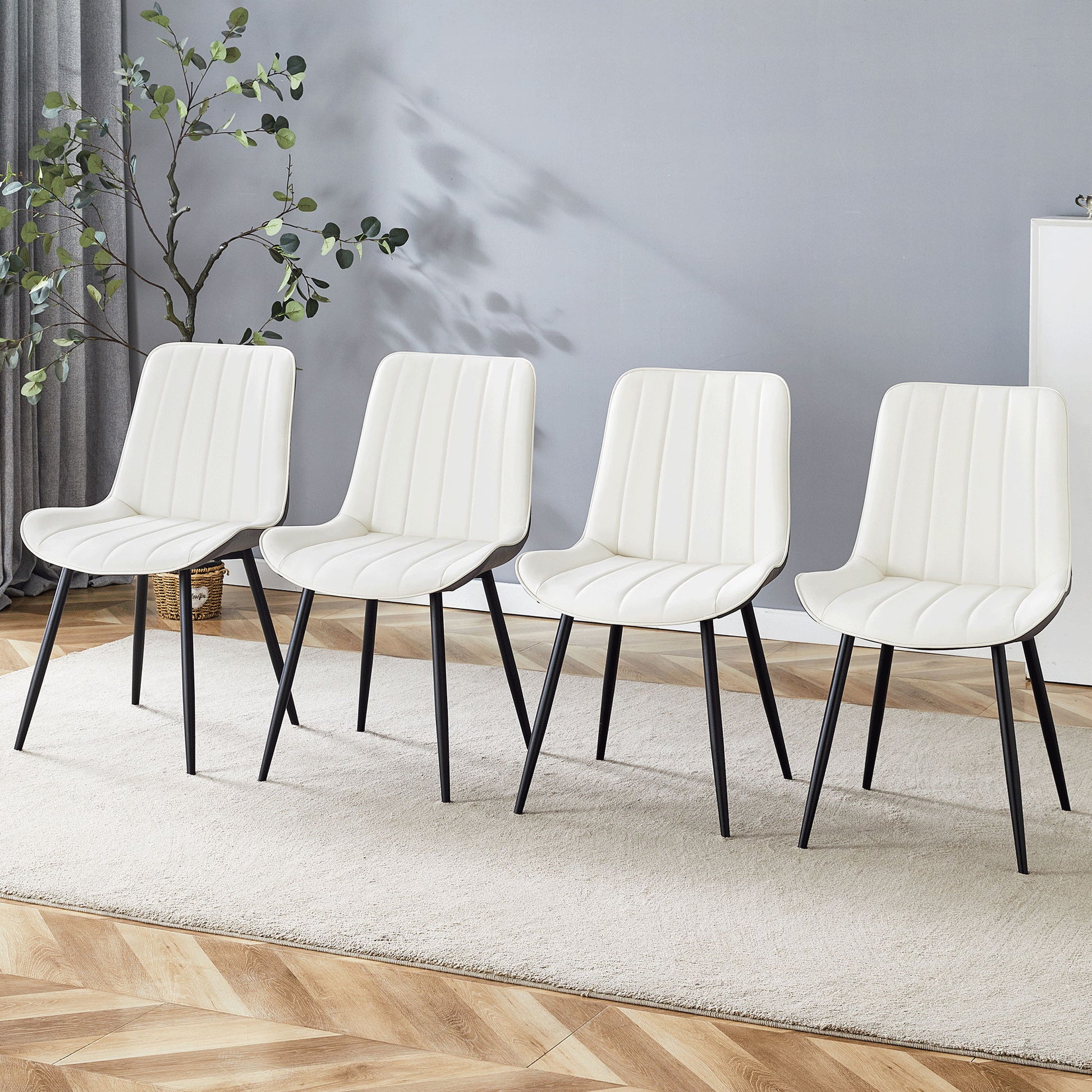 Modern Minimalist Dining Chair Set, Extended Seat Cushion Home Essentials