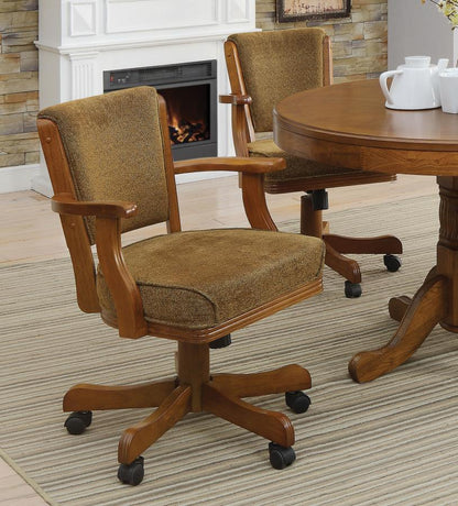 Mitchell - Upholstered Swivel Dining And Game Chair - Amber CoasterEssence